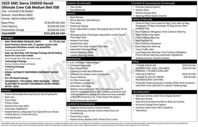 Certified Used 2025 Onyx Black GMC Denali Ultimate image 39