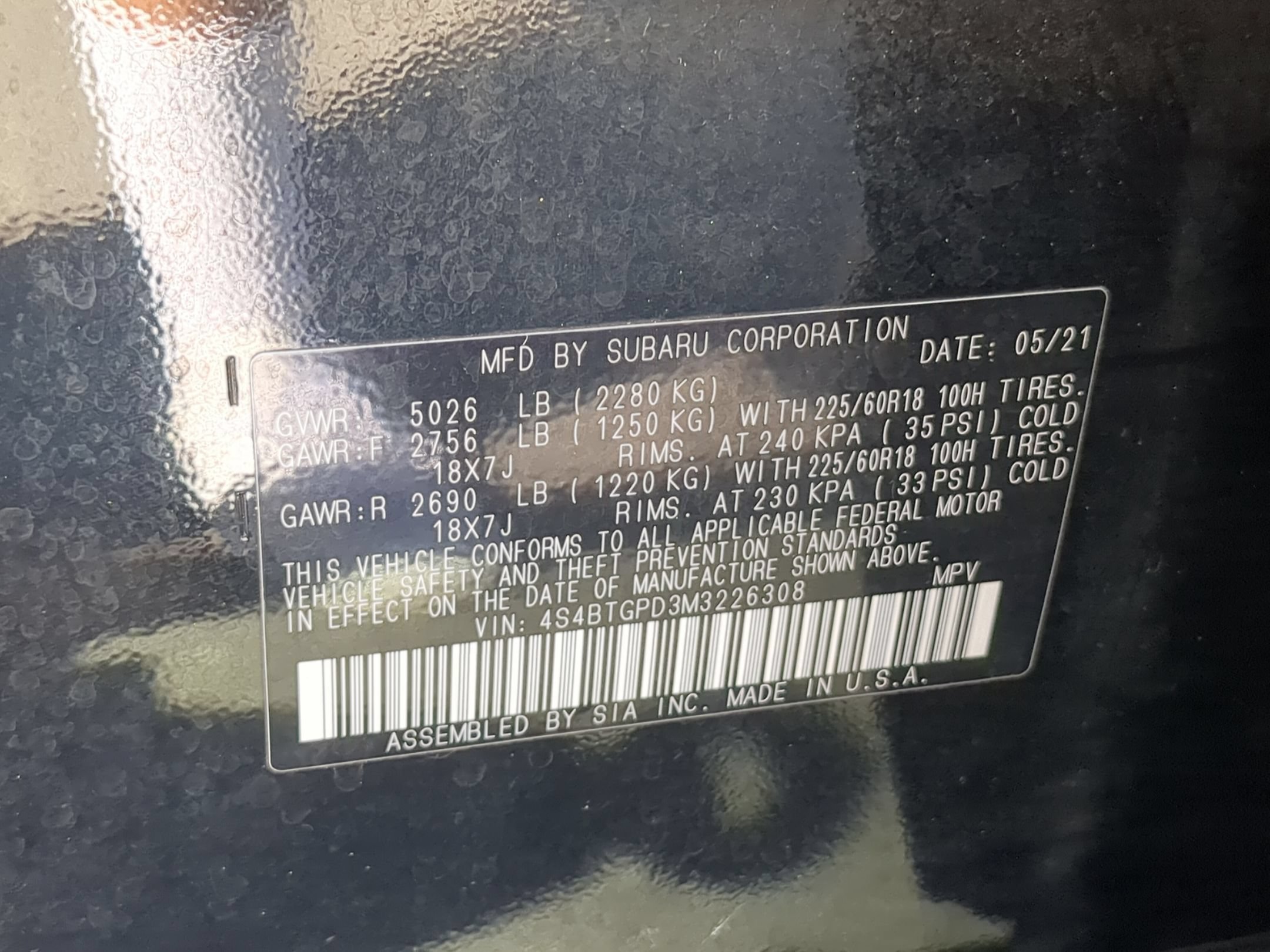Certified Used 2021 Crystal Black Silica Subaru Touring XT image 31
