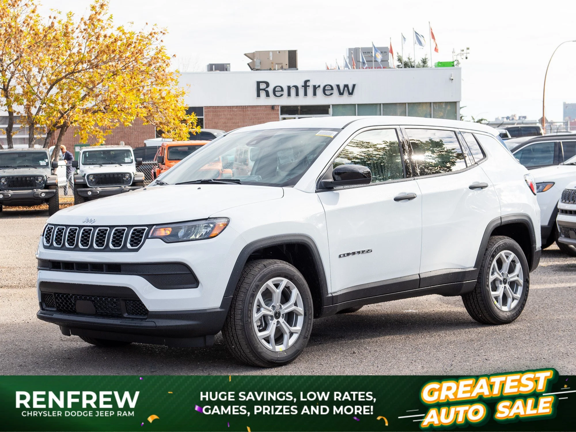 New 2026 White Jeep Sport* 4x4, 2.0L Turbo, Heated Seats image 1