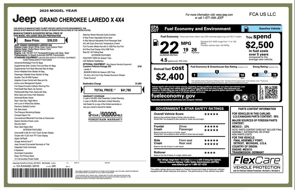 Used 2025 White Jeep Laredo X image 2