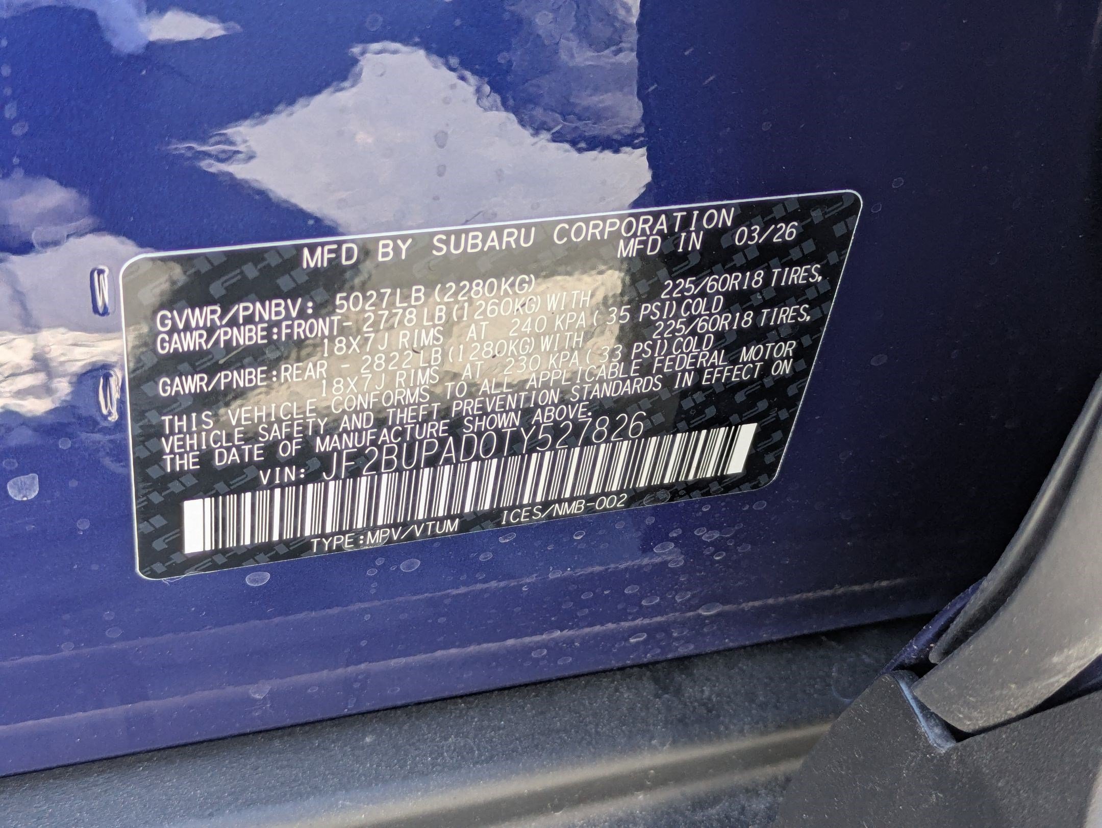 New 2026 SAPPHIRE BLUE PEARL Subaru Premium image 16