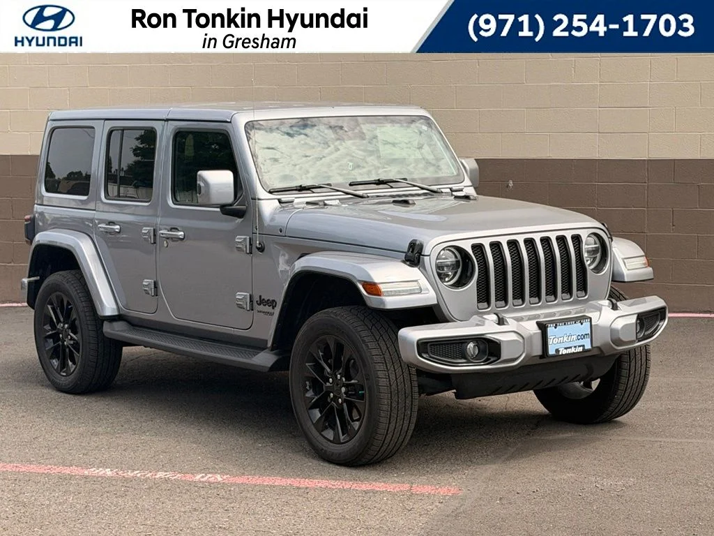 Used 2021 Billet Silver Metallic Clearcoat Jeep Unlimited Sahara High Altitude image 1
