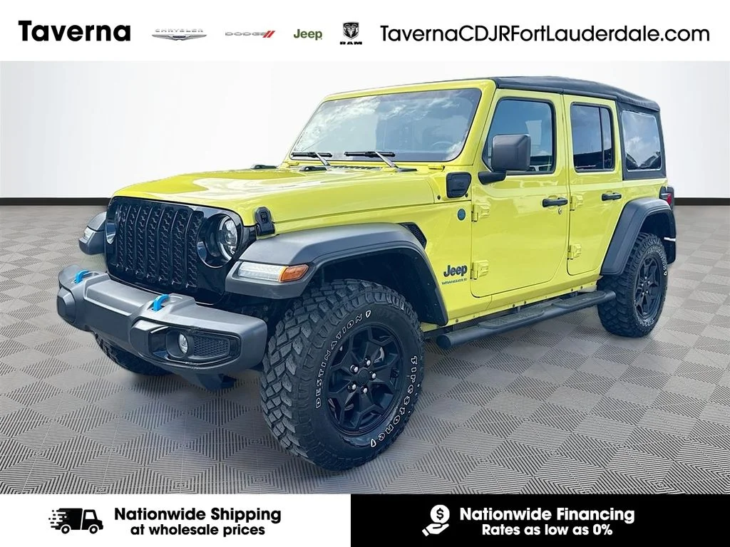 Used 2023 Yellow Jeep Willys 4xe image 1