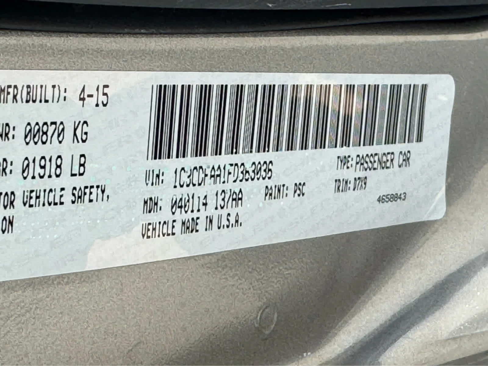 Used 2015 Billet Silver Metallic Clearcoat Dodge SE image 24