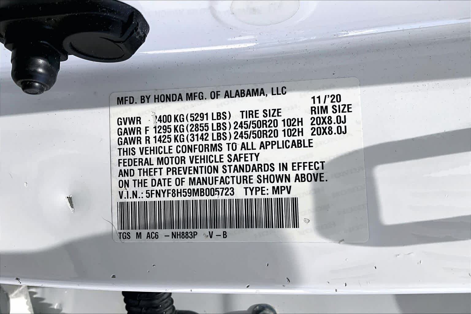 Used 2021 Platinum White Pearl Honda EX-L image 35