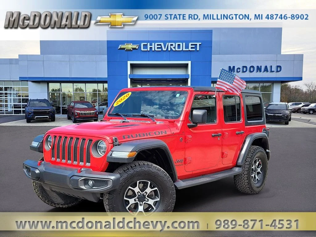 Used 2020 Red Jeep Unlimited Rubicon image 1