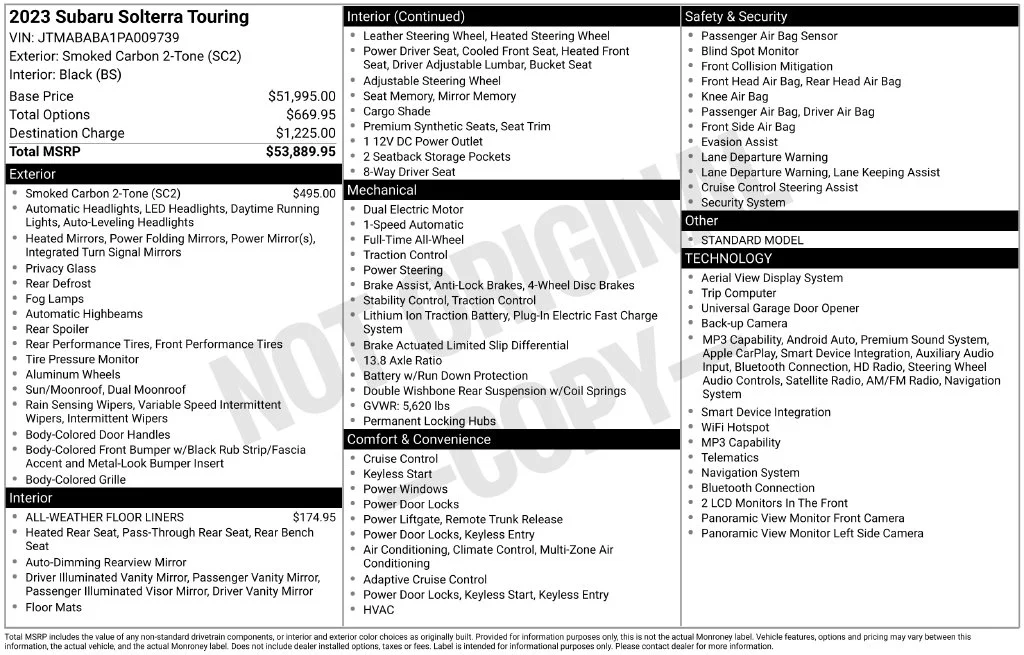 Used 2023 Black Subaru Touring image 18