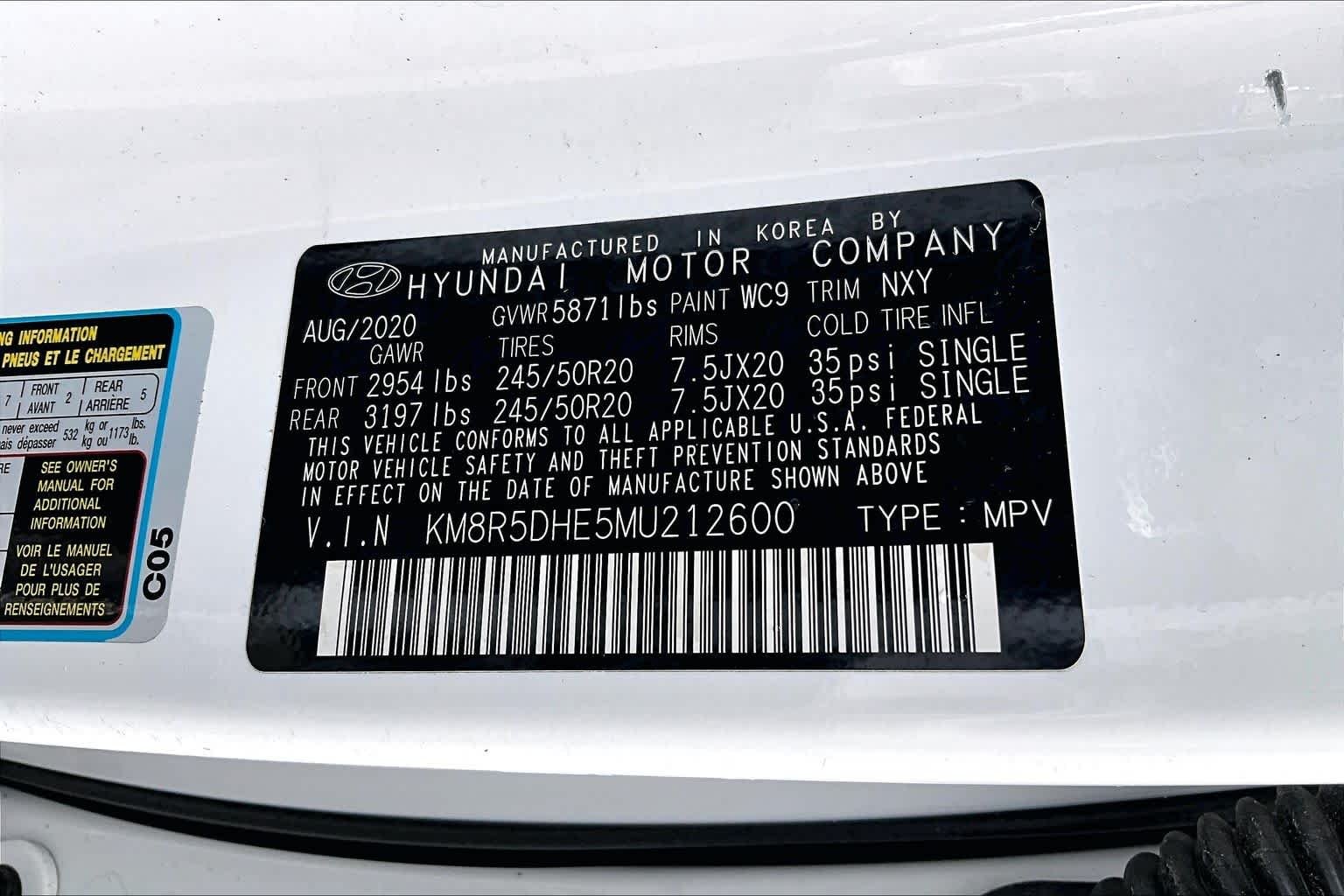 Used 2021 Hyper White Hyundai Limited image 34