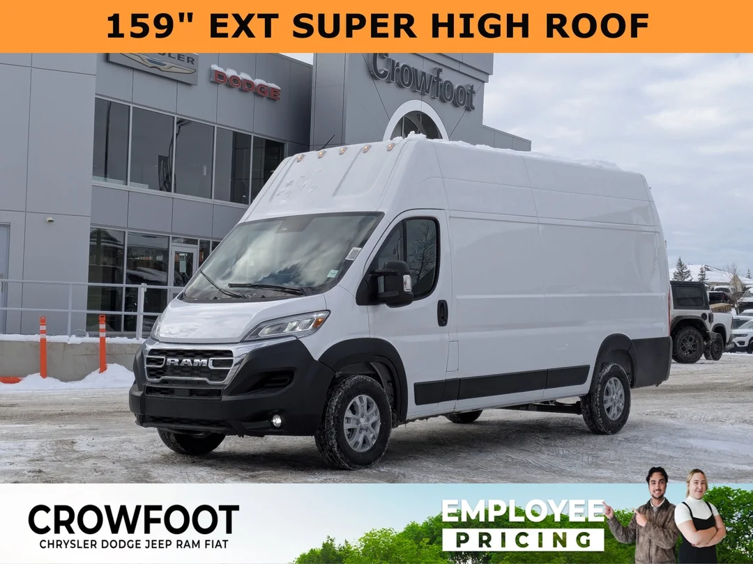 New 2026 White RAM SLT - - Super High Roof - Package 22G - LED Headlamps - Cargo Partition - Remote Start & More! image 1