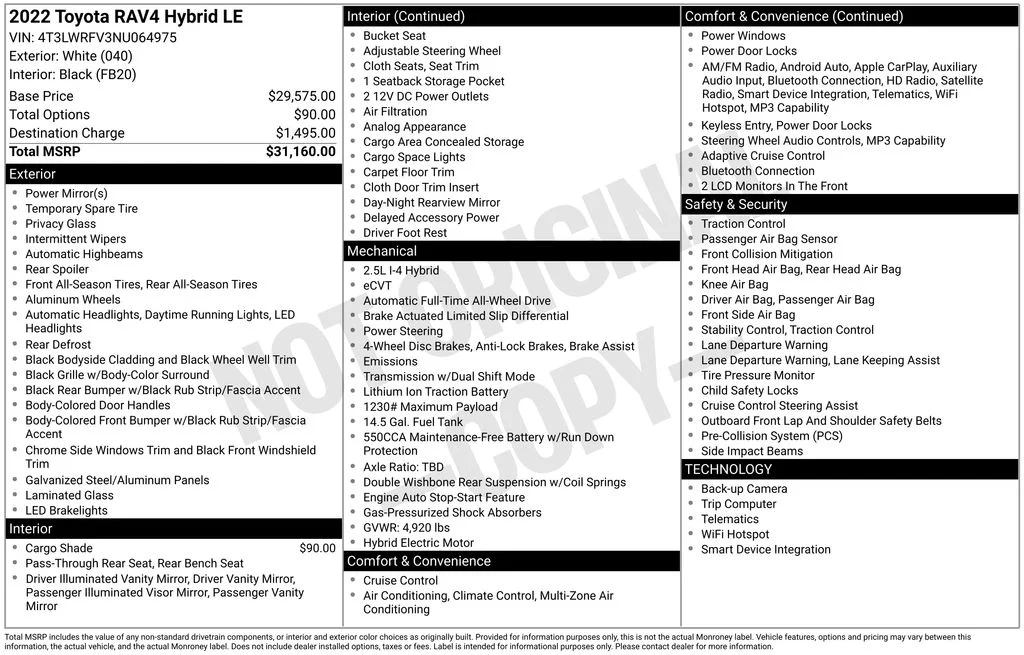 Used 2022 White Toyota LE image 17
