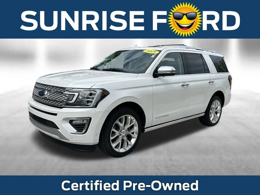 Certified Used 2019 White Platinum Clearcoat Metallic Ford Platinum image 1