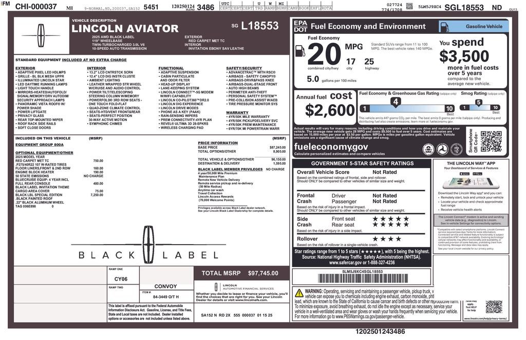 Used 2025 Red Lincoln Black Label image 36