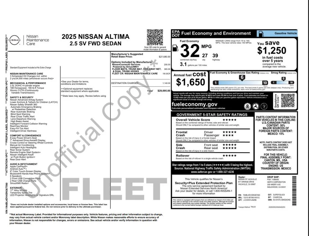 Certified Used 2025 Black Nissan 2.5 SV image 2