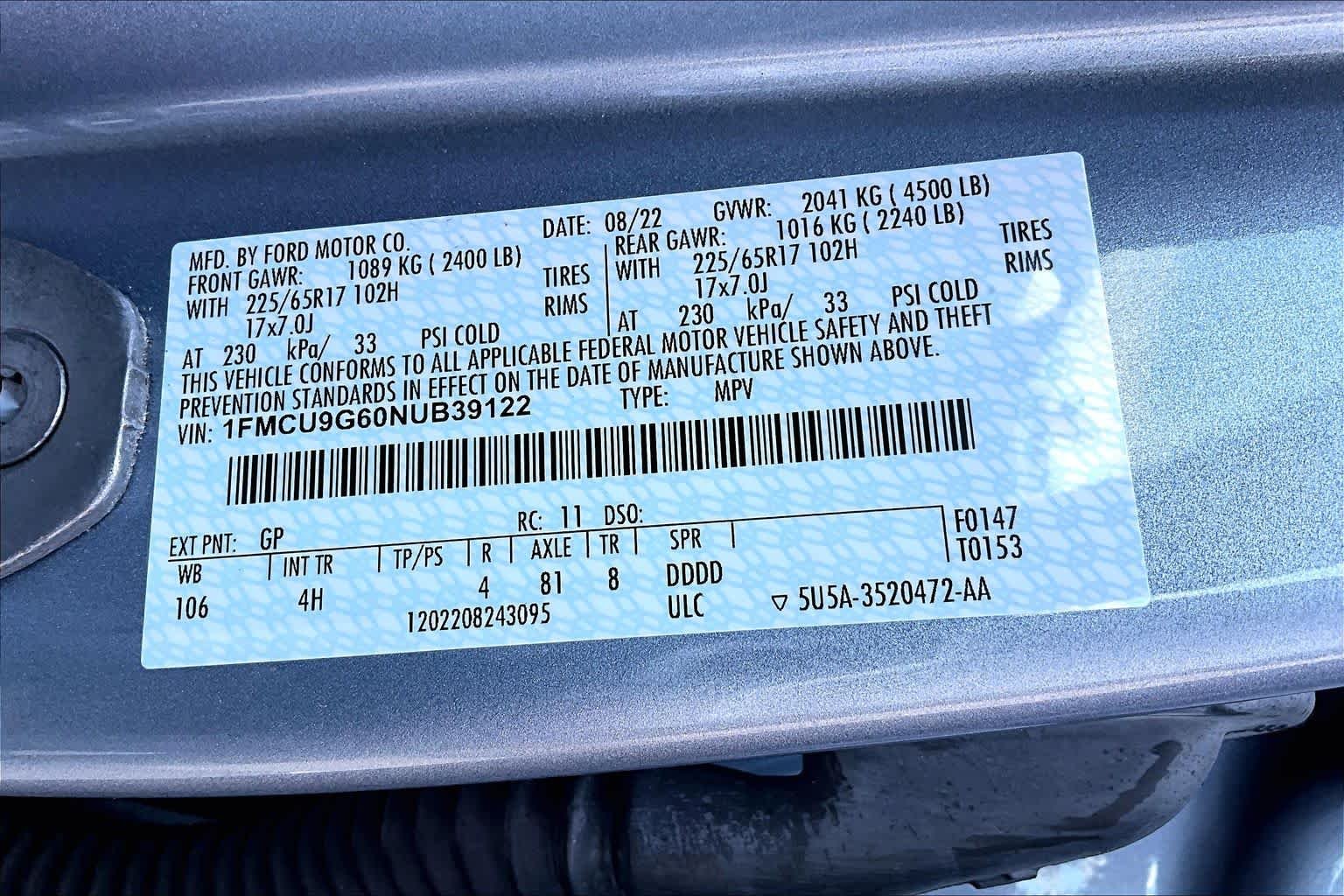 Used 2022 Iced Blue Silver Ford SE image 36