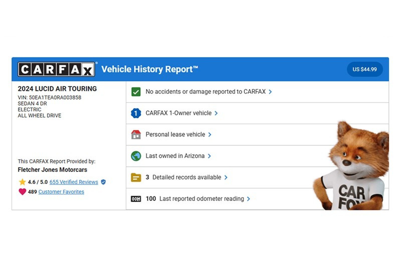 Used 2024 Lucid Air Touring with VIN 50EA1TEA0RA003858 for sale in Costa Mesa, CA