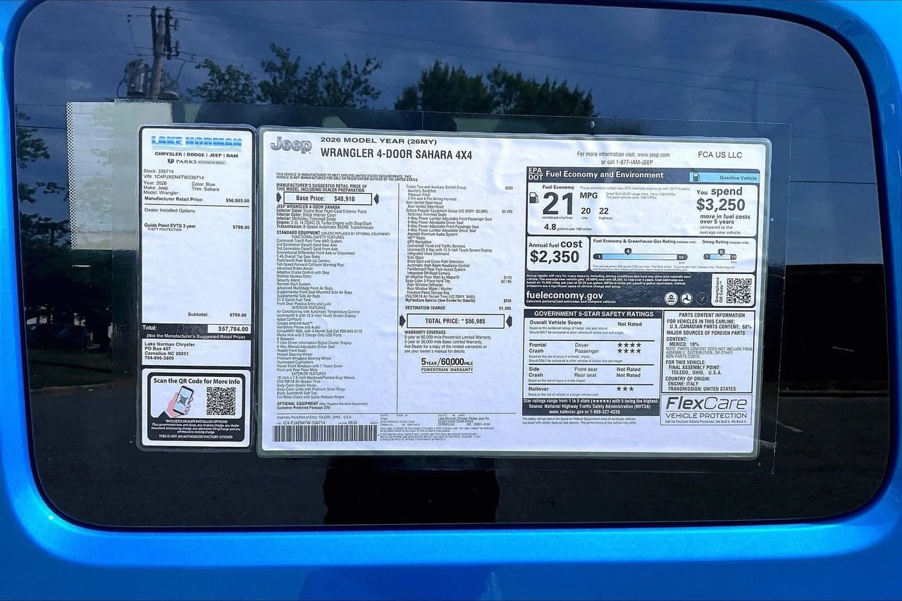 New 2026 Hydro Blue Pearl-Coat Exterior Paint Jeep Sahara image 37
