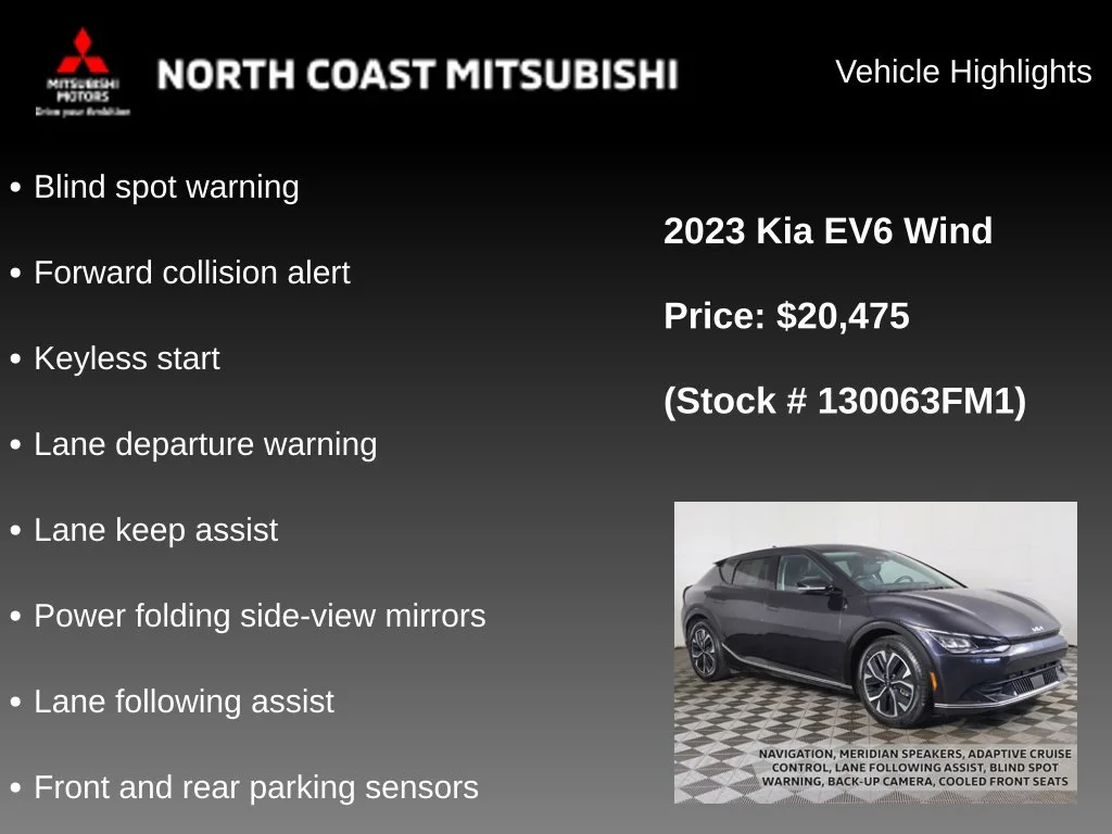 Used 2023 Kia EV6 Wind with VIN KNDC34LA7P5130063 for sale in Bedford, OH