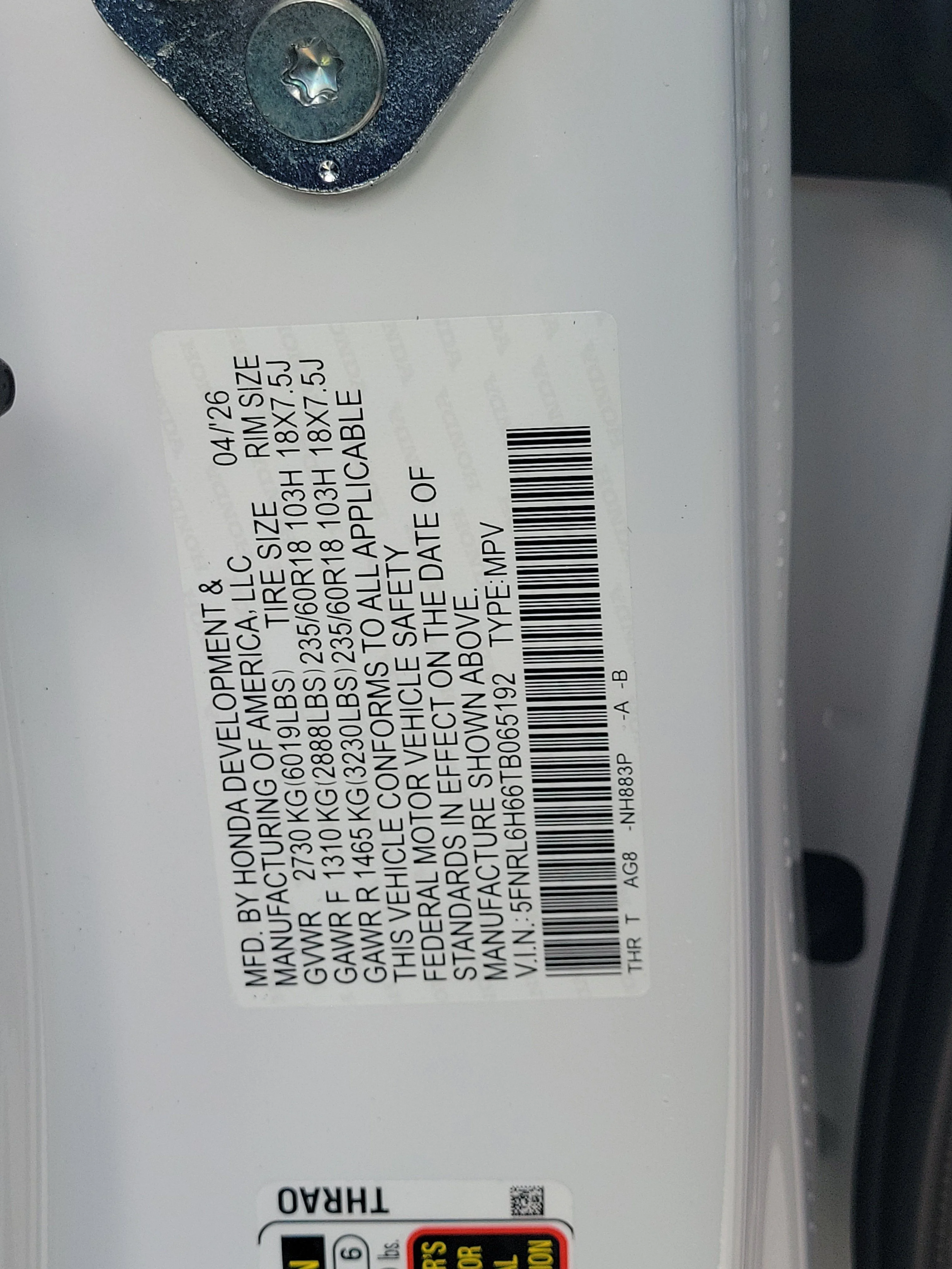 New 2026 Platinum White Pearl Honda EX-L image 32