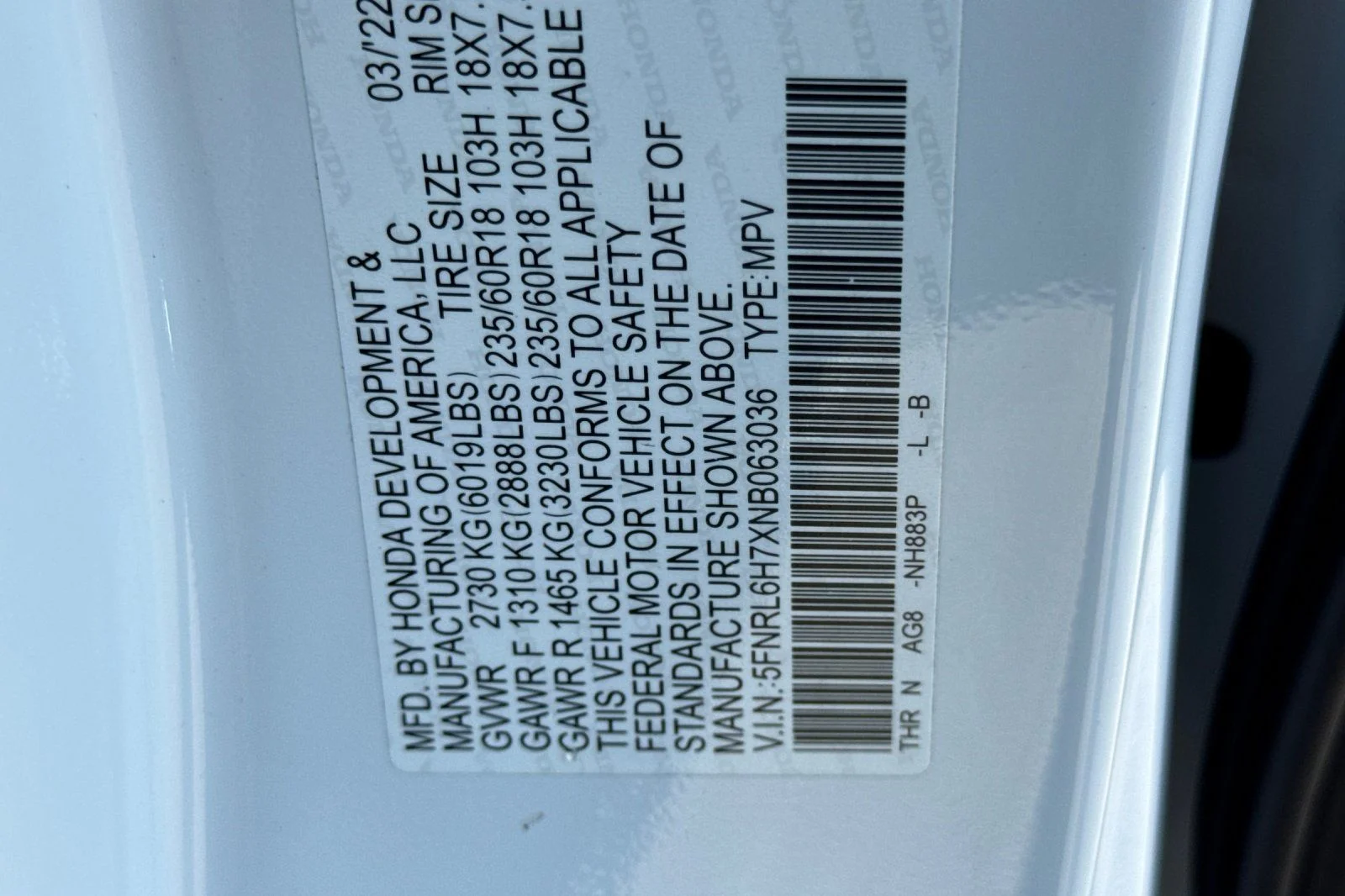 Certified Used 2022 Platinum White Pearl Honda EX-L image 35