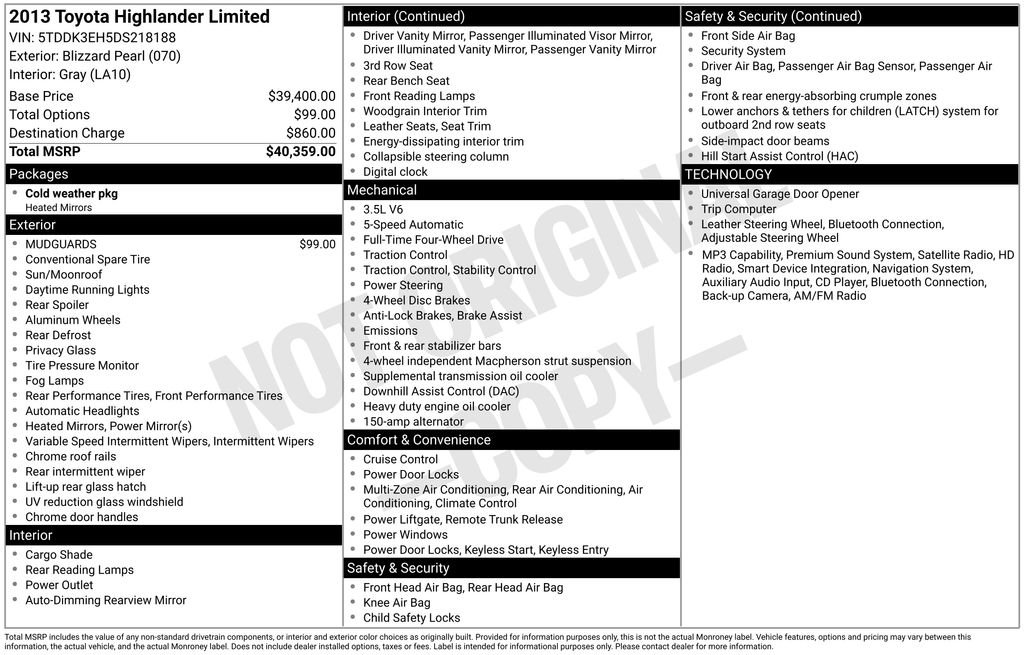 Used 2013 White Toyota Limited image 2
