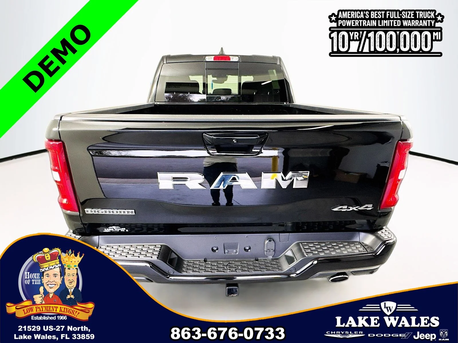 New 2026 Diamond Black Crystal Pearl-Coat Exterior Paint RAM Big Horn/Lone Star image 5