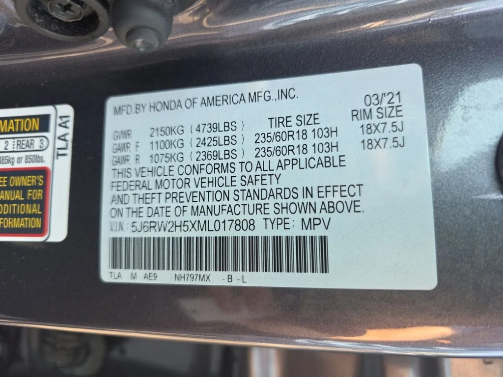 Used 2021 Modern Steel Metallic Honda EX image 26