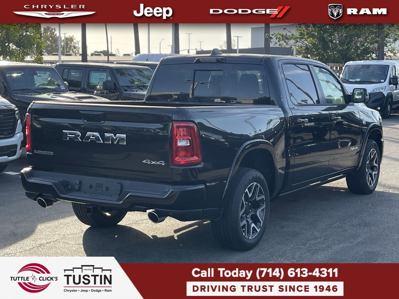 New 2026 Diamond Black Crystal Pearl-Coat Exterior Paint RAM Laramie image 6