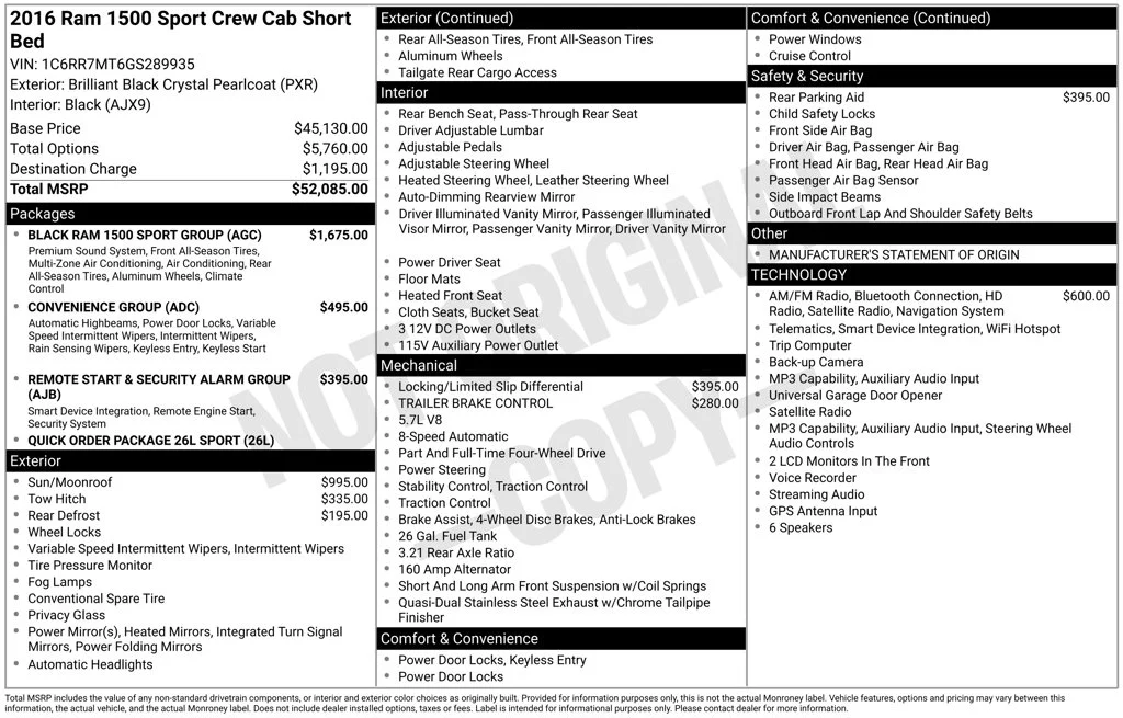 Used 2016 Black Ram Sport image 6