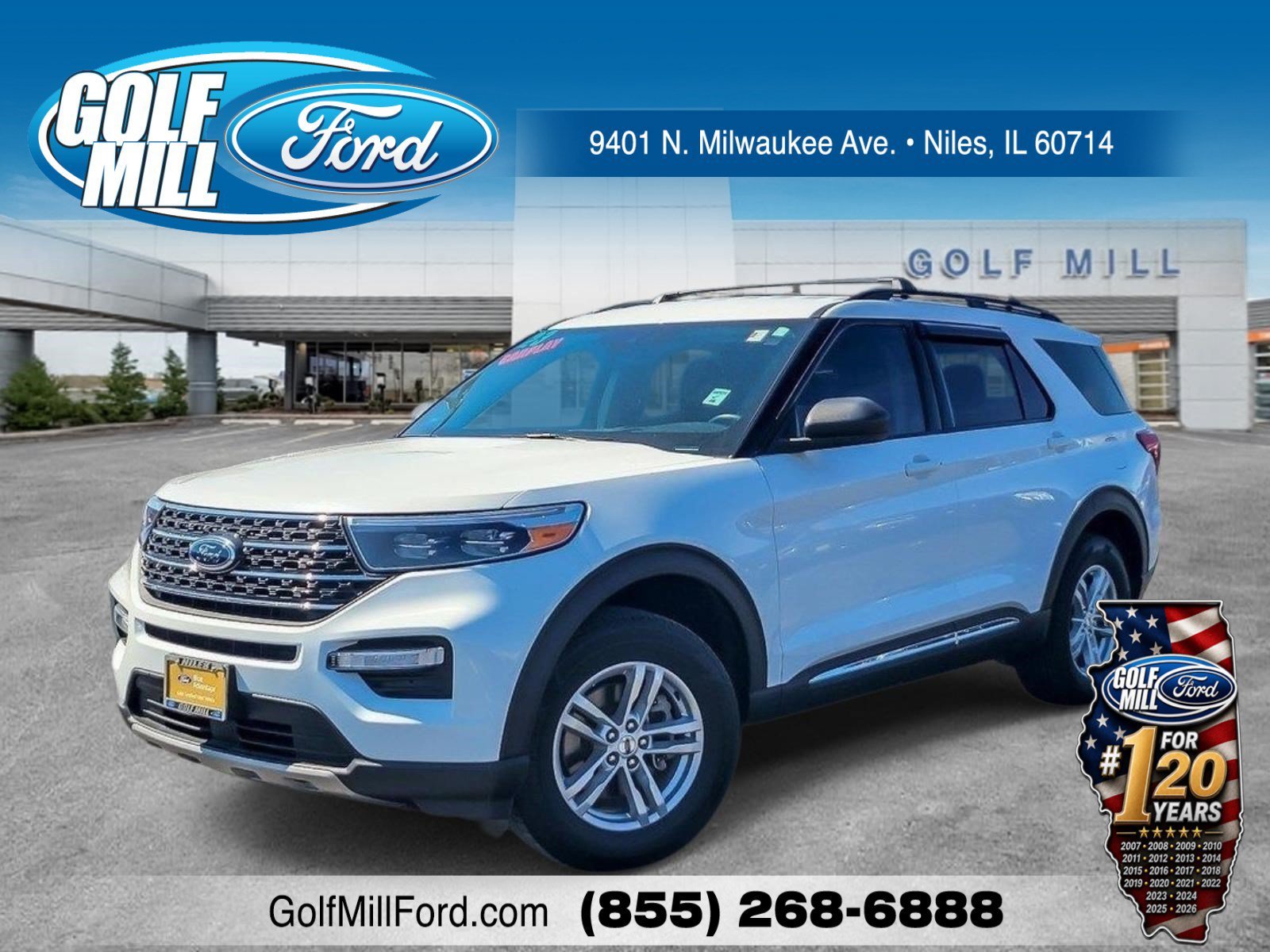 Used 2023 White Metallic Ford XLT image 1