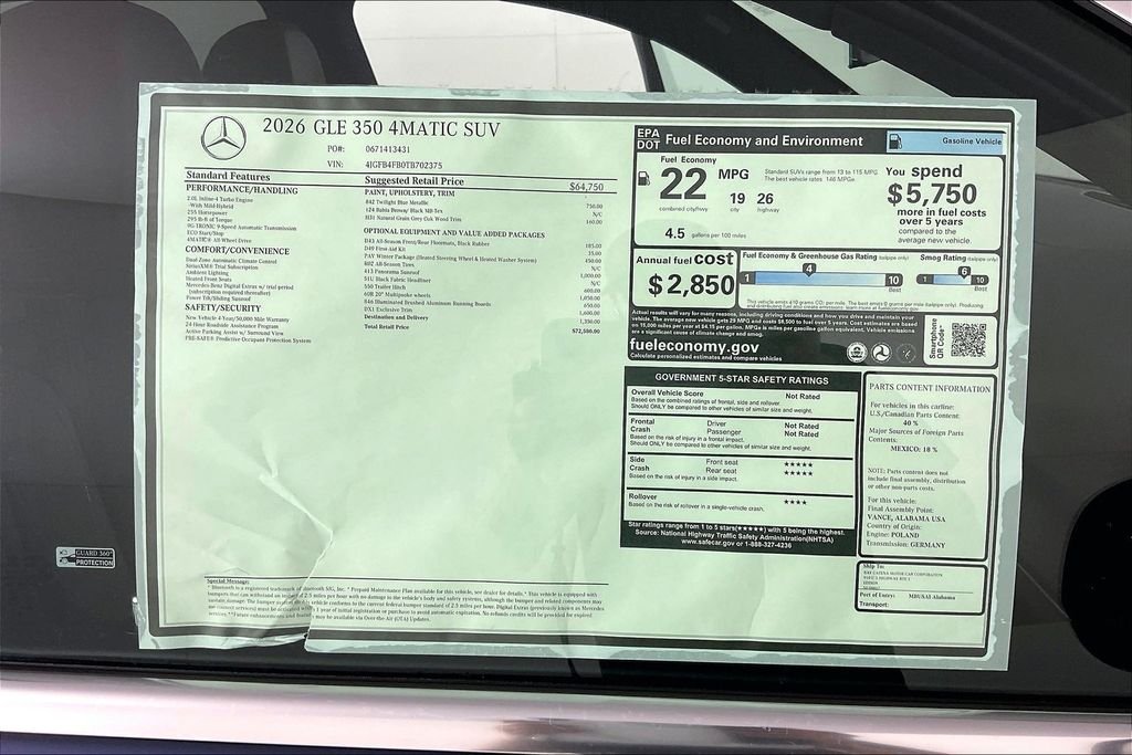 New 2026 Twilight Blue Metallic Mercedes-Benz GLE 350 image 13