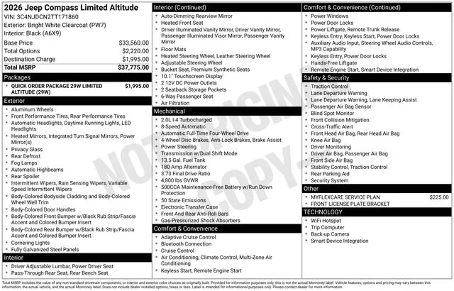 New 2026 Bright White Clear-Coat Exterior Paint Jeep Limited image 30