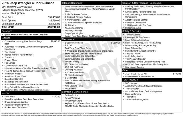 New 2025 Bright White Clear-Coat Exterior Paint Jeep Rubicon image 31