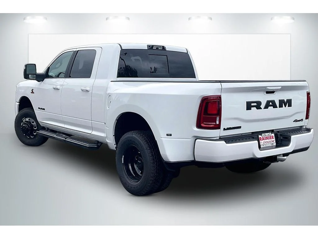 New 2026 Bright White Clear-Coat Exterior Paint RAM Laramie Night Mega Cab Dually image 3