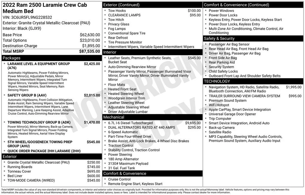 Used 2022 Gray Ram Laramie image 16