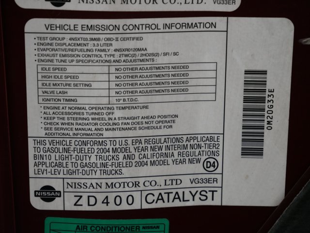 Used 2004 Red Brawn Metallic Nissan Extended Cab SVE image 24