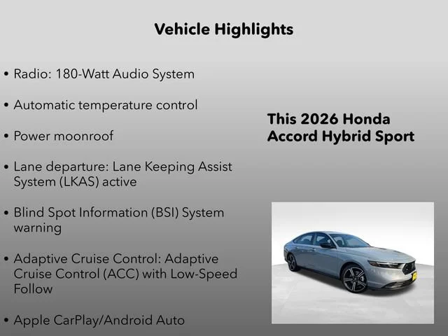 New 2026 Urban Gray Pearl Honda Sport image 5
