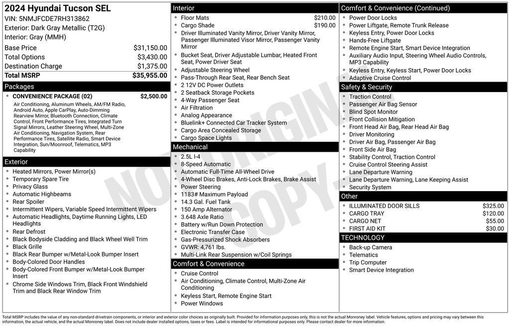 Certified Used 2024 Gray Hyundai SEL image 40