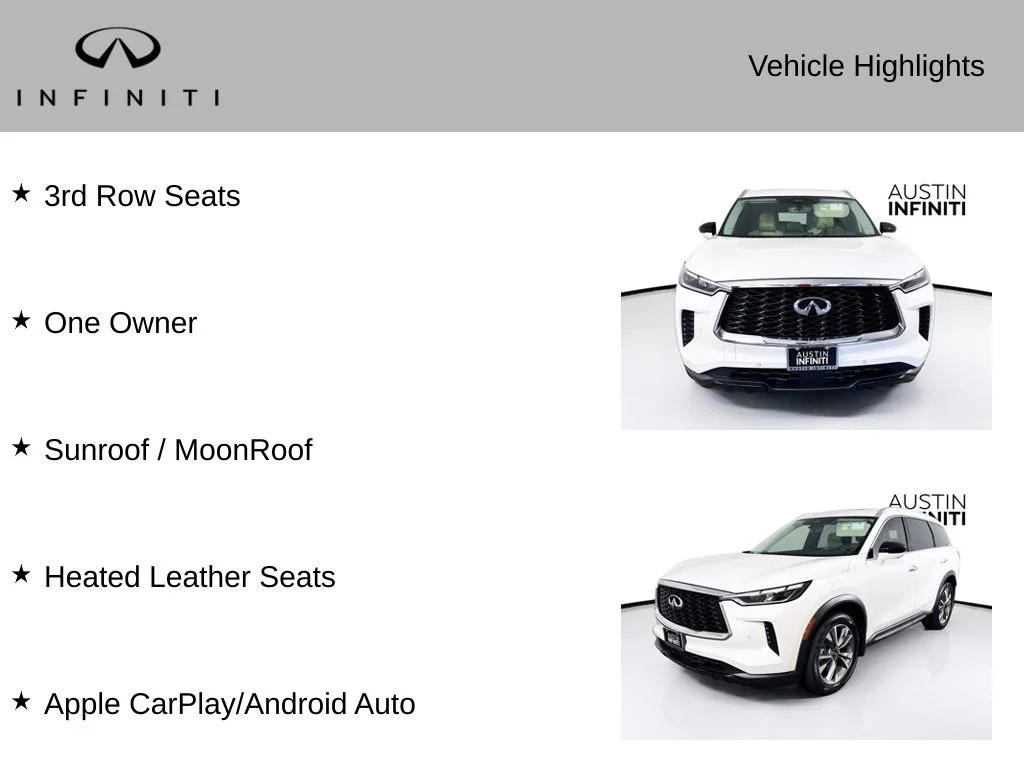 Certified Used 2025 White INFINITI LUXE image 3