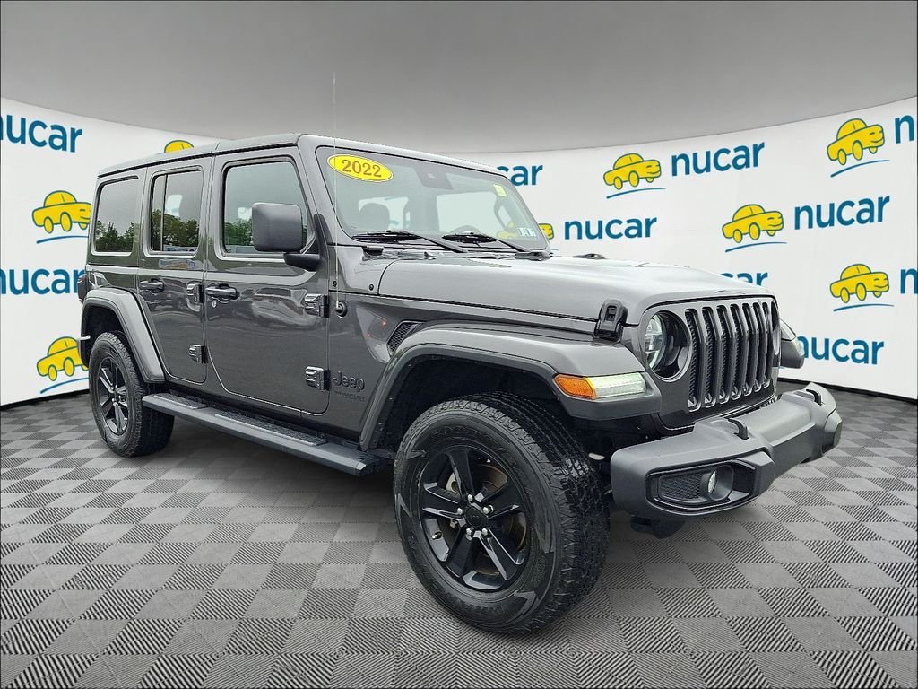 Used 2022 Gray Jeep Unlimited Sahara Altitude image 1