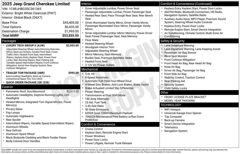 New 2025 Bright White Clear-Coat Exterior Paint Jeep Limited image 6