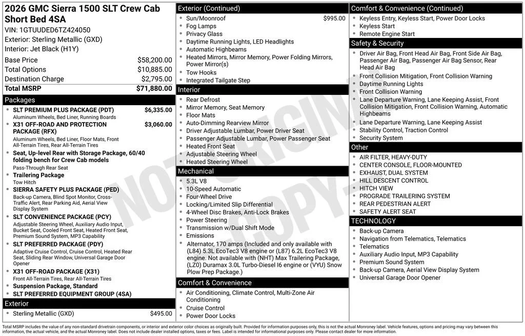 New 2026 Sterling Metallic GMC SLT image 17