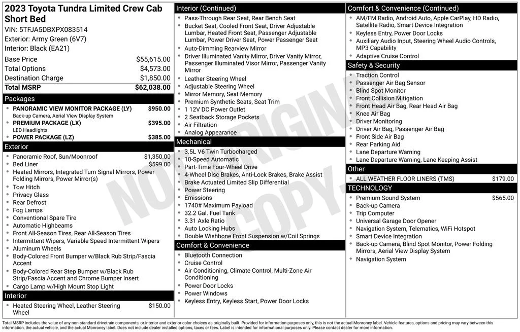 Used 2023 Green Toyota Limited image 32