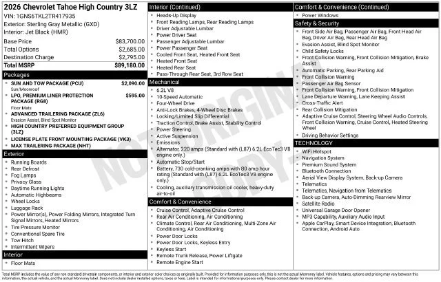 New 2026 Sterling Gray Metallic Chevrolet High Country image 42