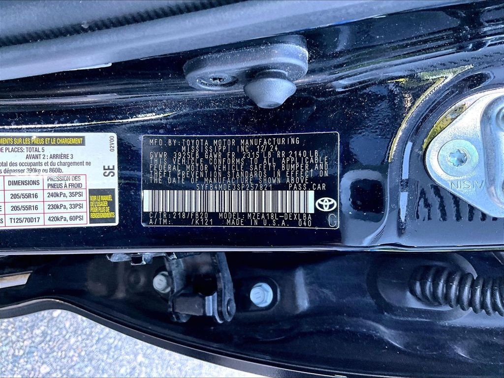 Certified Used 2025 Black Toyota LE image 9