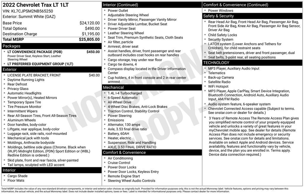 Used 2022 White Chevrolet LT image 6