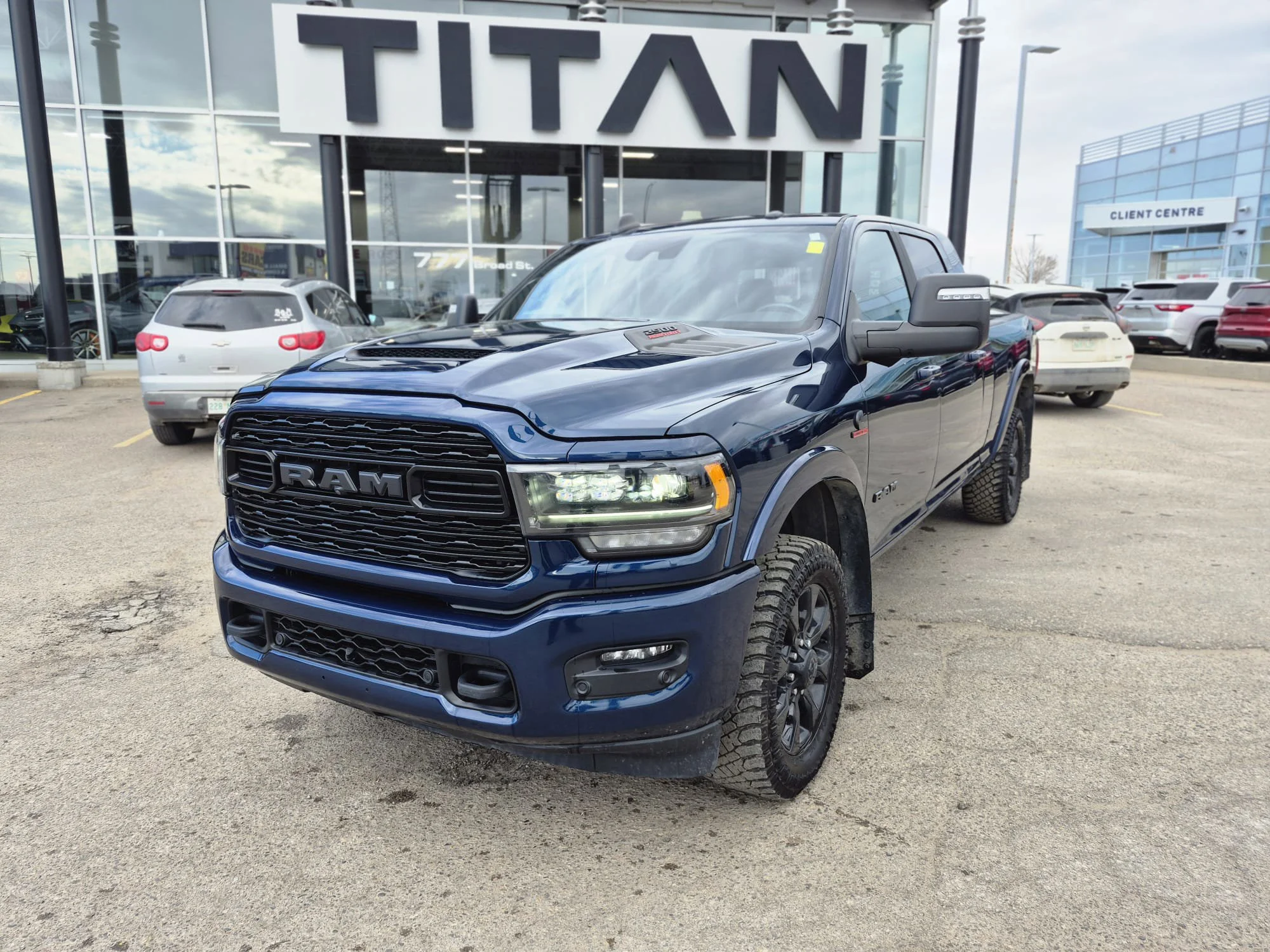 Certified Used 2023 Patriot Blue Pearl Ram Limited 4x4*6.7L Cummins Diesel | Adaptive Cruise | Remote Start | Nav | 360 Cam | Cooled Leather image 3