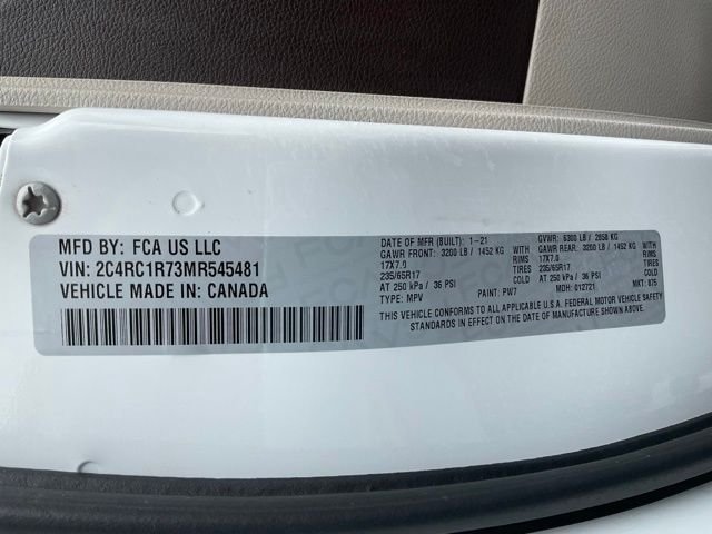 Certified Used 2021 Bright White Clearcoat Chrysler Touring image 43