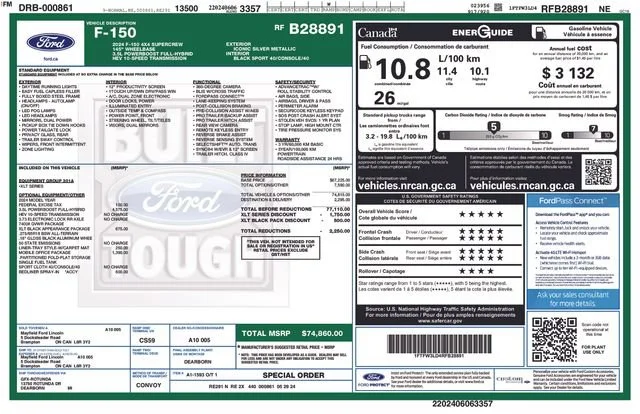 Used 2024 Silver Ford XLT image 1