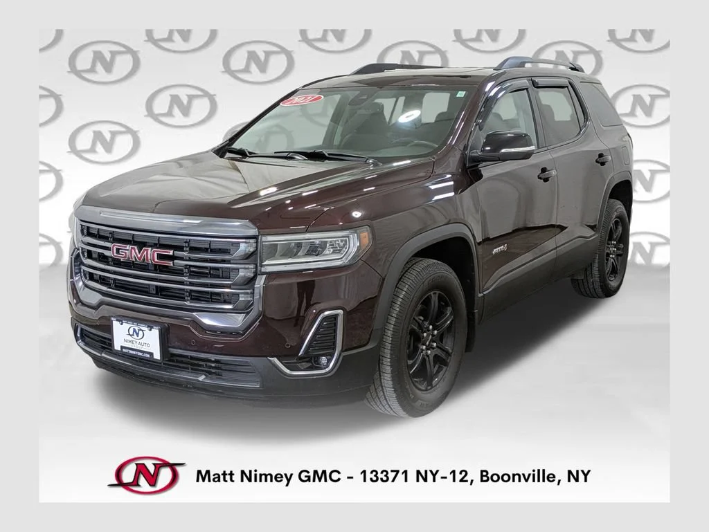 Used 2021 RED MAHOGANY METALLIC GMC AT4 image 1