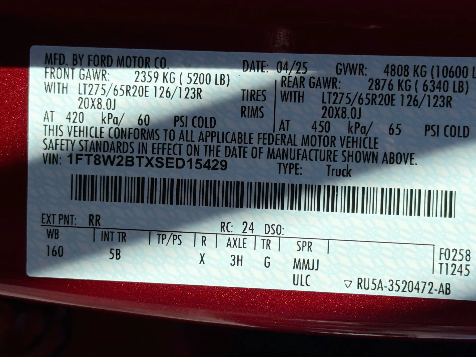 Used 2025 Ruby Red Metallic Ford LARIAT image 43